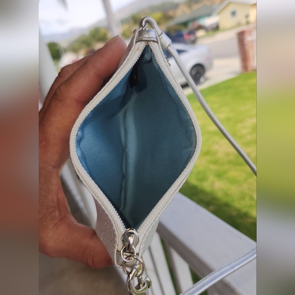 Coach Wallet Mini Signature Silver Lurex Wristlet Logo Wallet (NWT) - Picture 11 of 11